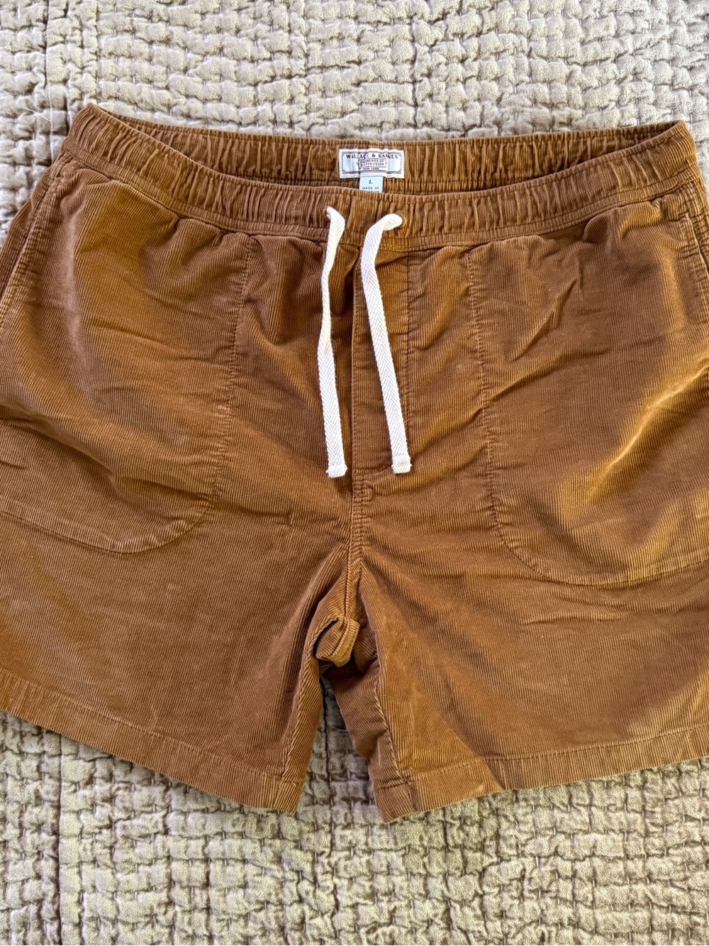 Wallace & Barnes J. Crew Camel Drawstring Corduroy Shorts - Picture 2 of 6